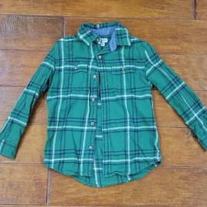 Green Plaid Kids Shirt